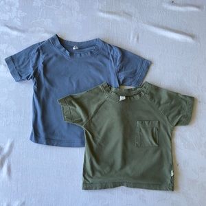 **SOLD Lot of 2 Nui cotton tees, blue& green Sz 2